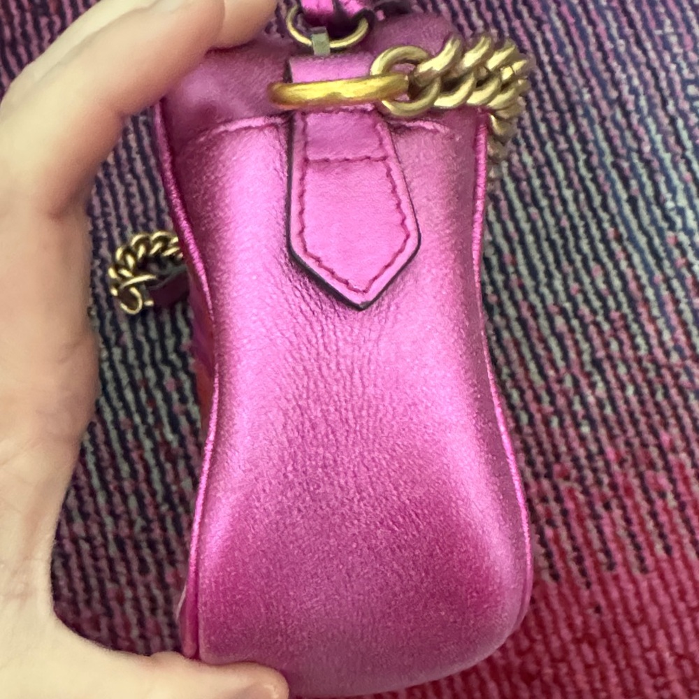 Gucci Women's Pink and Red Chevron Crossbody Bag - Picture 6 of 10